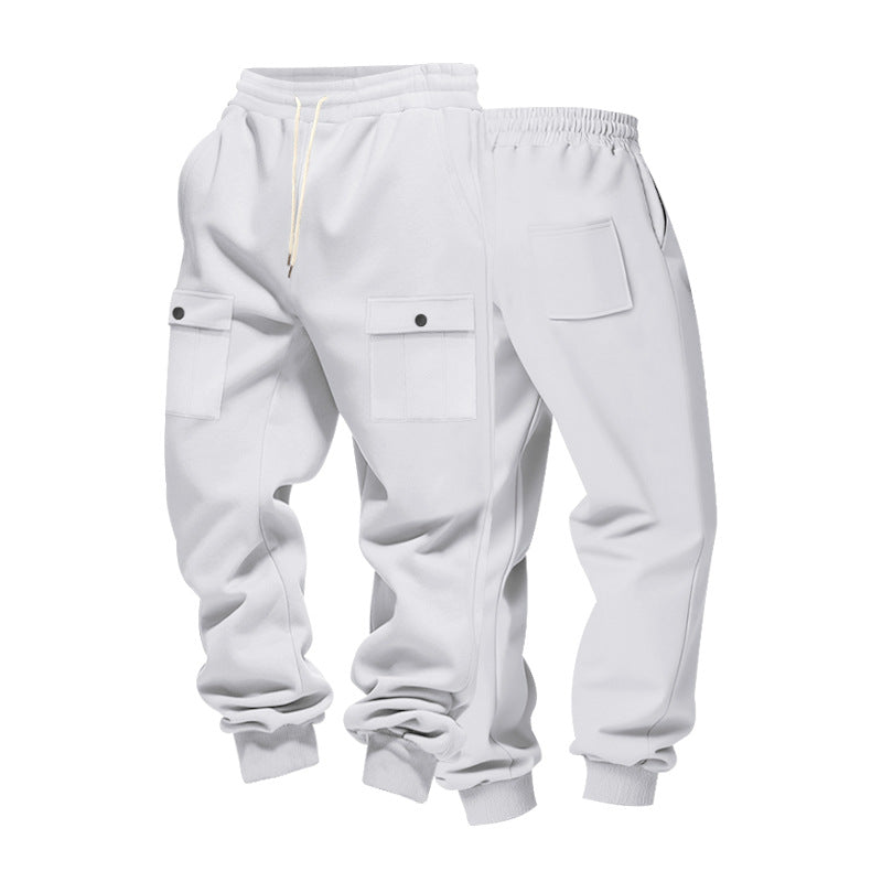 Men's cargo joggers with flap pockets, drawstring waistband, and ribbed ankle cuffs StylebySassy