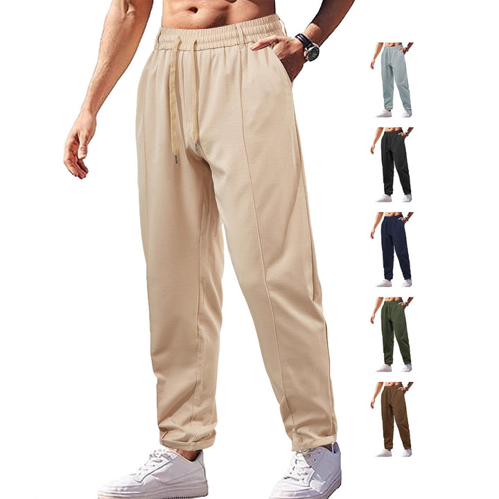 Ladies nan elegant jersey pants with creases, drawstring waistband, and narrow leg fit StylebySassy