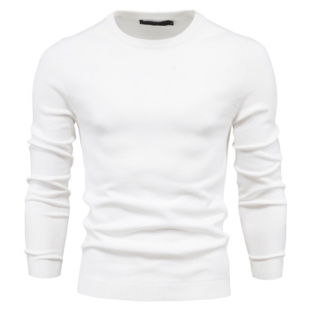 Men's nano minimalist round neck fine knit with flat shoulder seam and ribbed cuffs StylebySassy