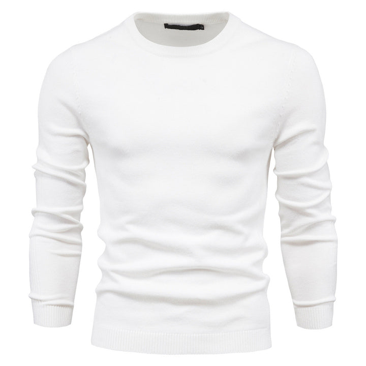 Men's nano minimalist round neck fine knit with flat shoulder seam and ribbed cuffs StylebySassy