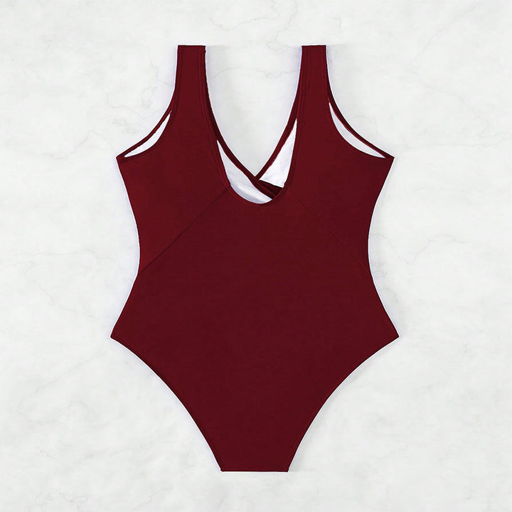 Ladies elegant one-piece swimsuit with wrap detail StylebySassy