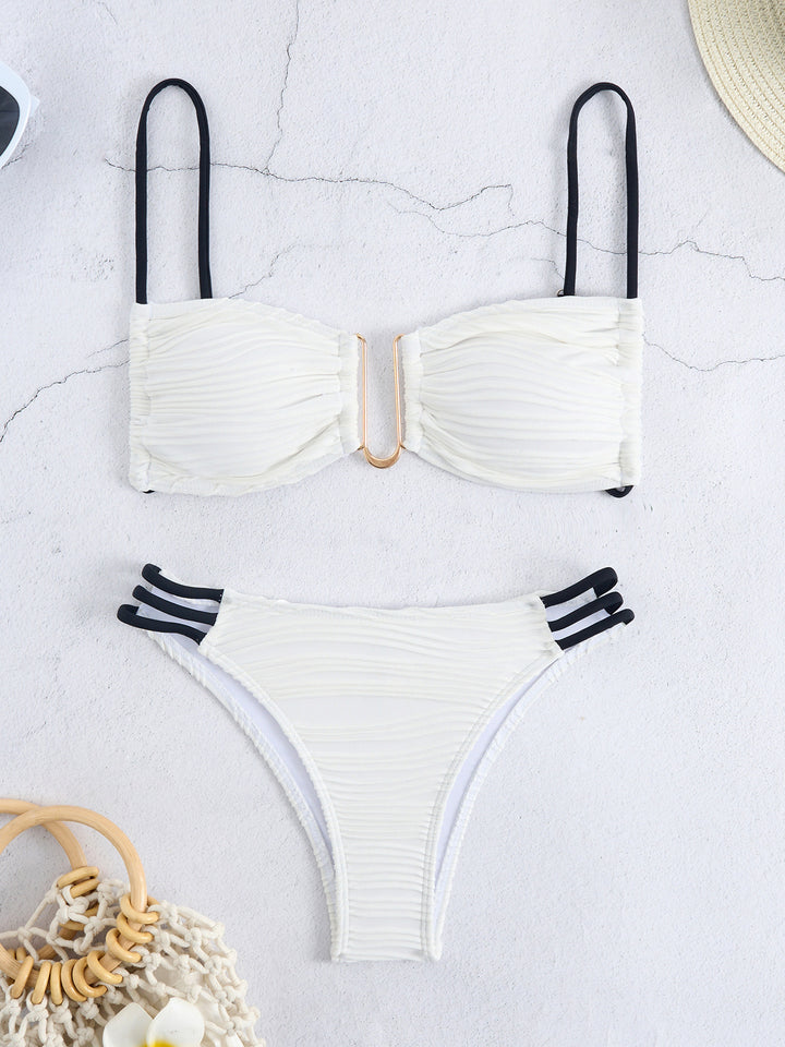 Women's bandeau bikini with stylish ruffle design StylebySassy