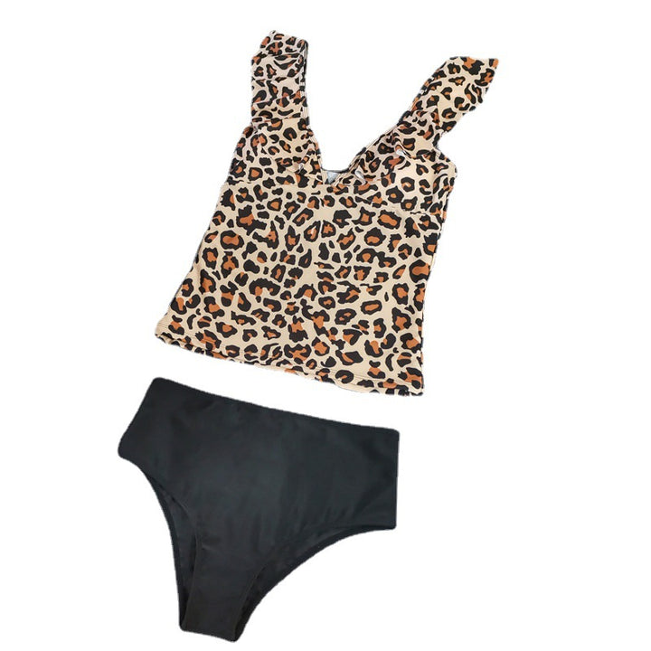 Women's Elegant Swimsuit with Leopard Print and Ruffle Details StylebySassy