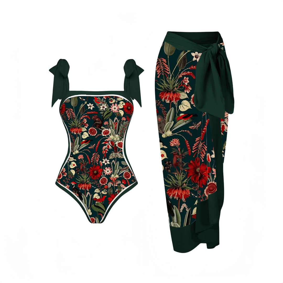Women's Elegant Swimsuit with Matching Wrap Skirt StylebySassy