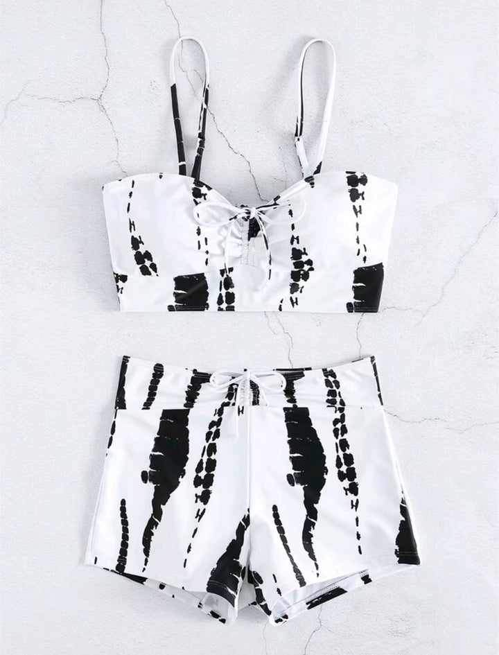 Women Two-Piece Swimwear Set with Playful Knot Design StylebySassy