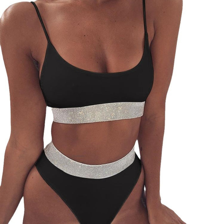 Women's sporty bikini set with high-cut bottom and wide elastic waistband StylebySassy