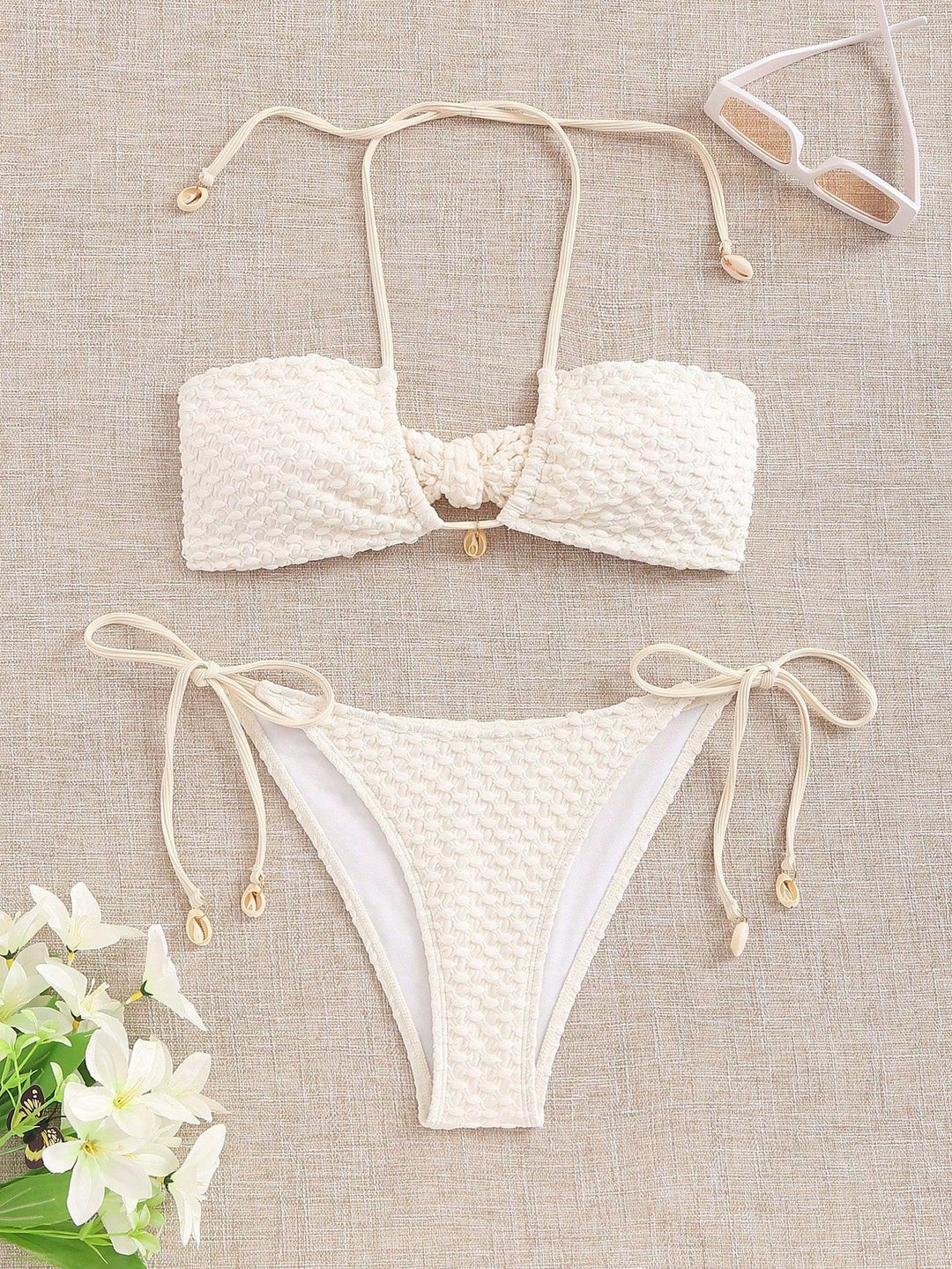 Women's Bandeau Bikini with Elastic Ties StylebySassy