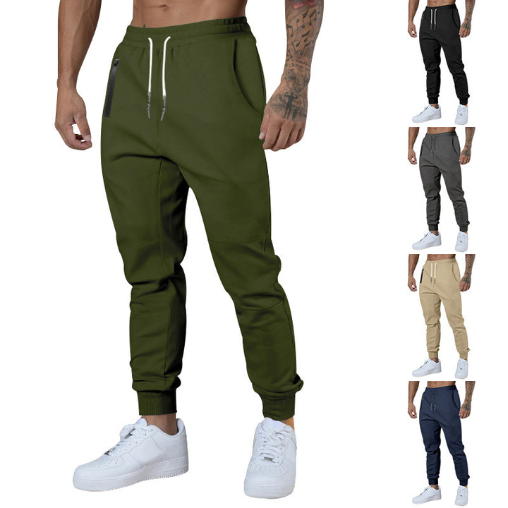 Men nan athletic joggers with tapered leg, zippered pockets, and elastic waistband StylebySassy