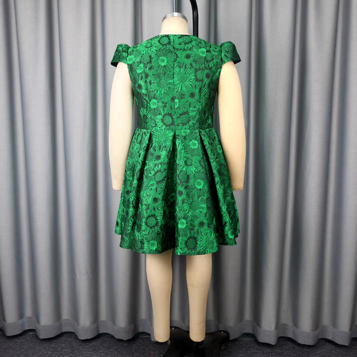 Ladies Elegant A-Line Dress with Floral Pattern StylebySassy