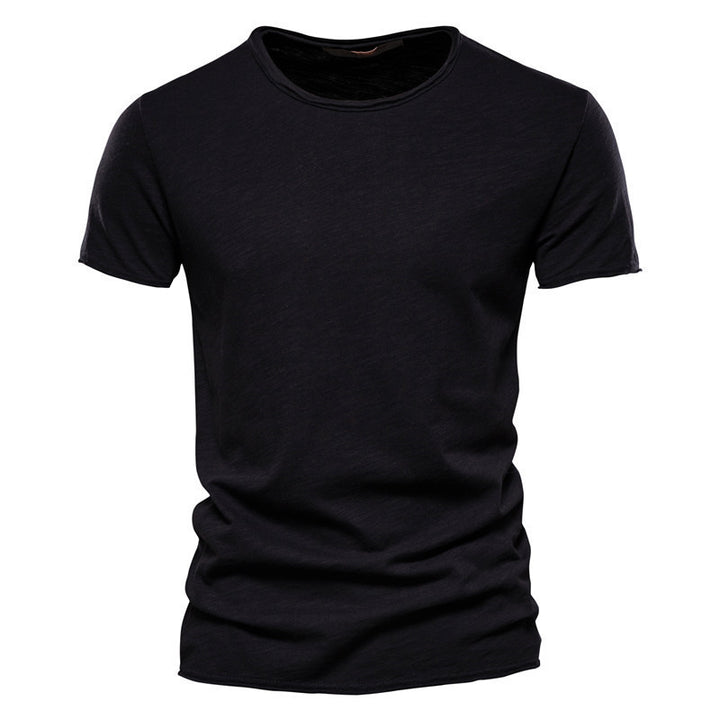 Men's lightweight cotton shirt with round neckline and slim fit StylebySassy