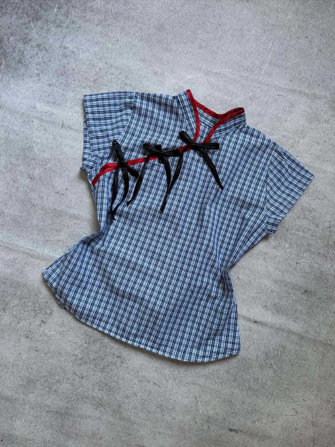 Women's Urban Check Top with Sophisticated Ruffle Details StylebySassy