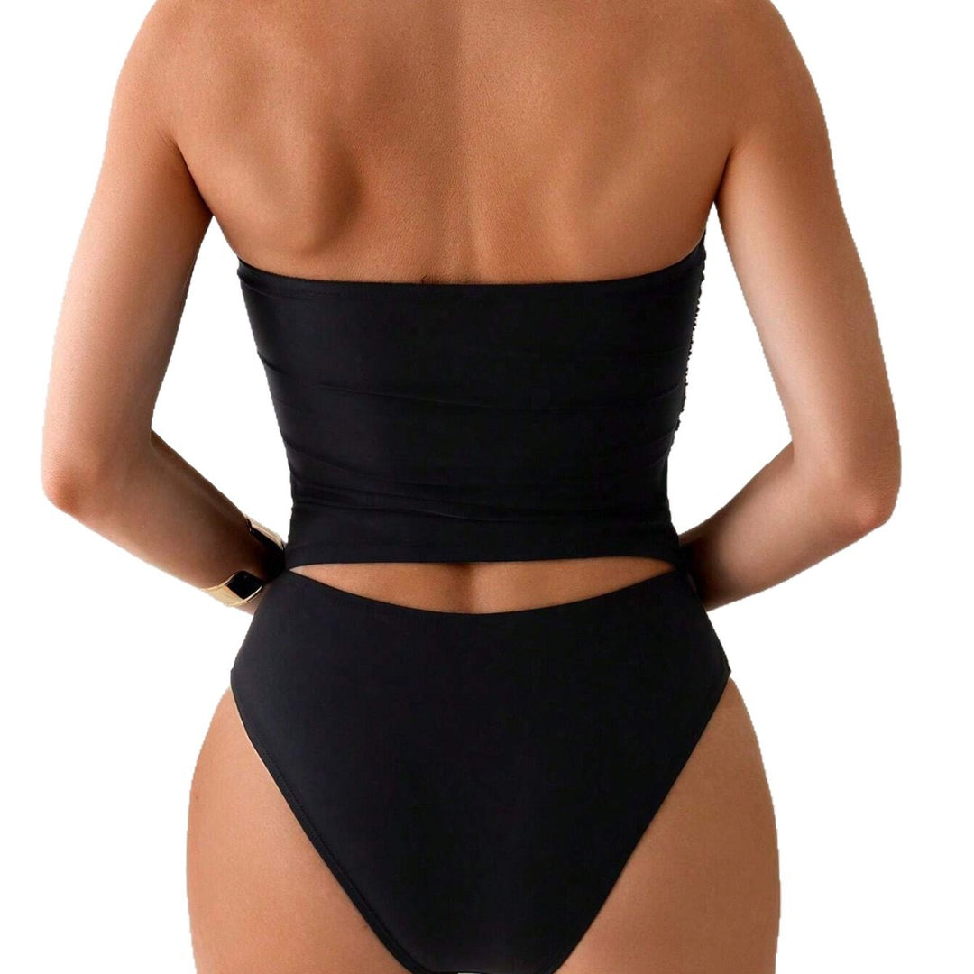 Women's Bandeau Swimsuit with Unique Gatherings StylebySassy