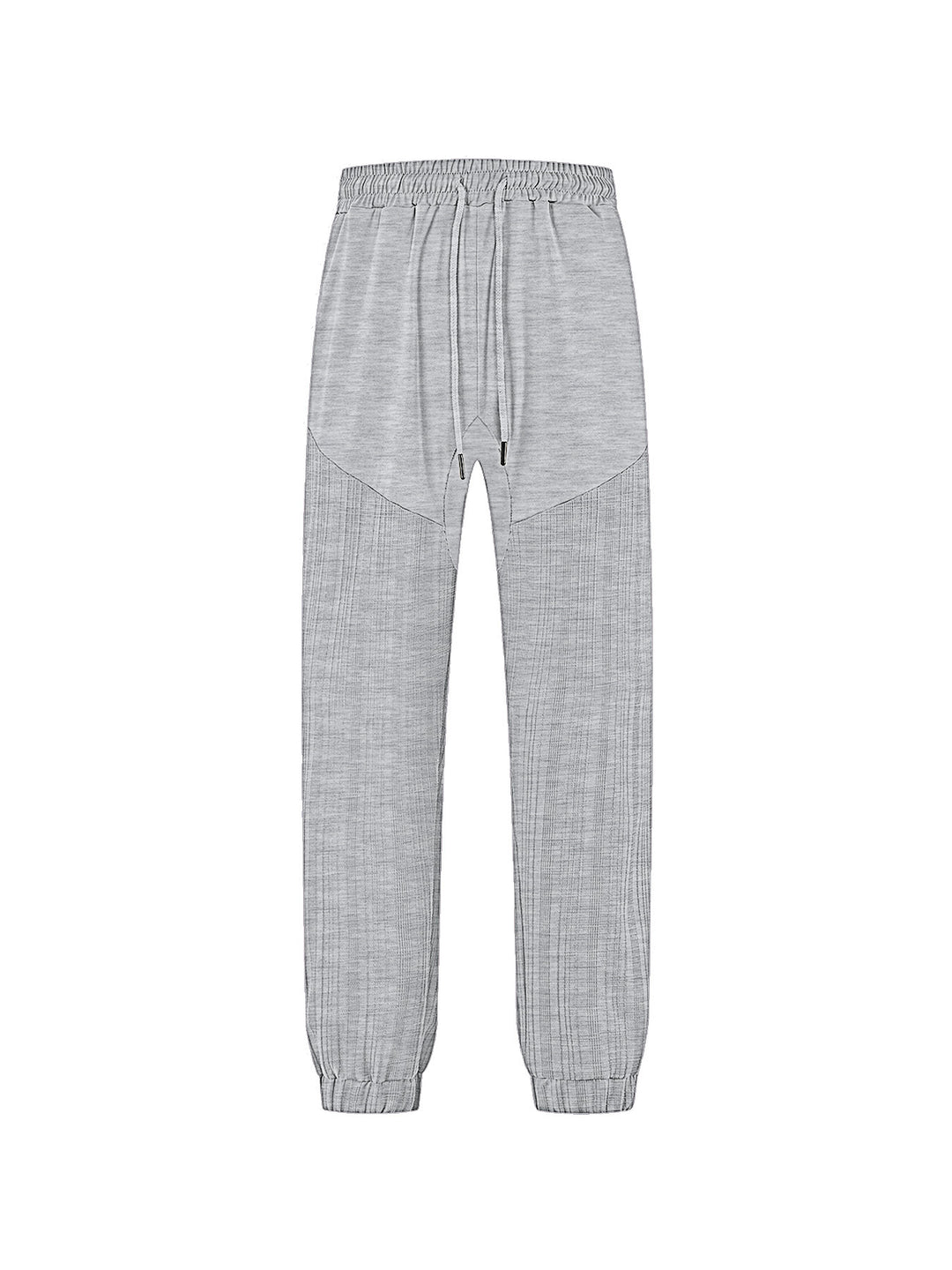 Men's slim-fit jogging pants with elastic drawstring waistband and textured knee panel StylebySassy