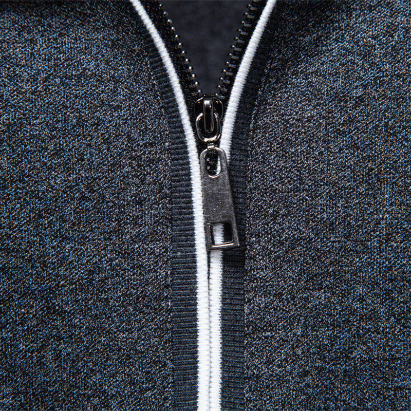 Men's breathable short-sleeved polo shirt with half-high zipper and piqué texture StylebySassy