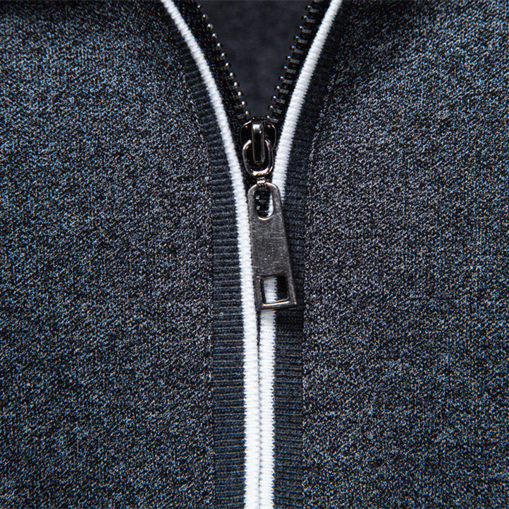 Men's breathable short-sleeved polo shirt with half-high zipper and piqué texture StylebySassy