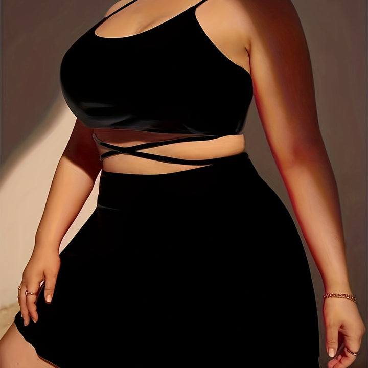 Women’s set consisting of top and skirt with sophisticated crossings StylebySassy