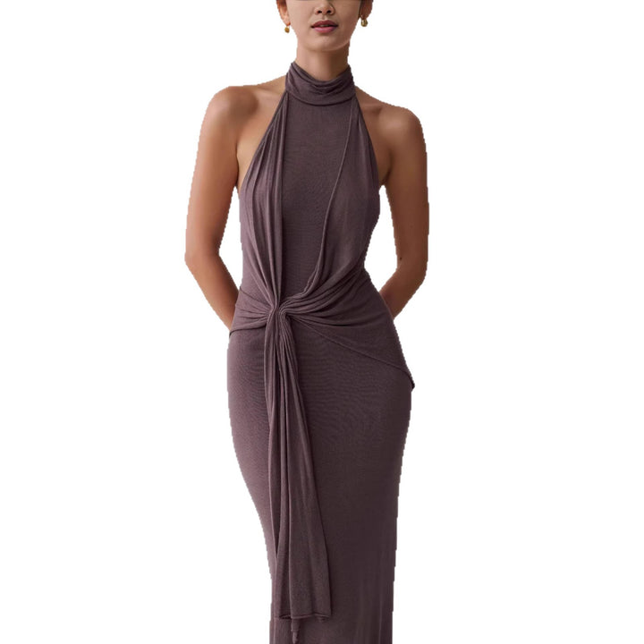 Women Elegant Ankle-Length Wrap Dress with Deep Slit StylebySassy