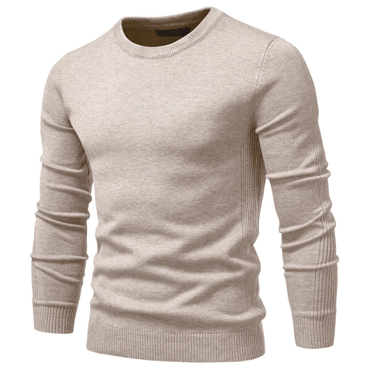 Men's nano minimalist round neck fine knit with flat shoulder seam and ribbed cuffs StylebySassy