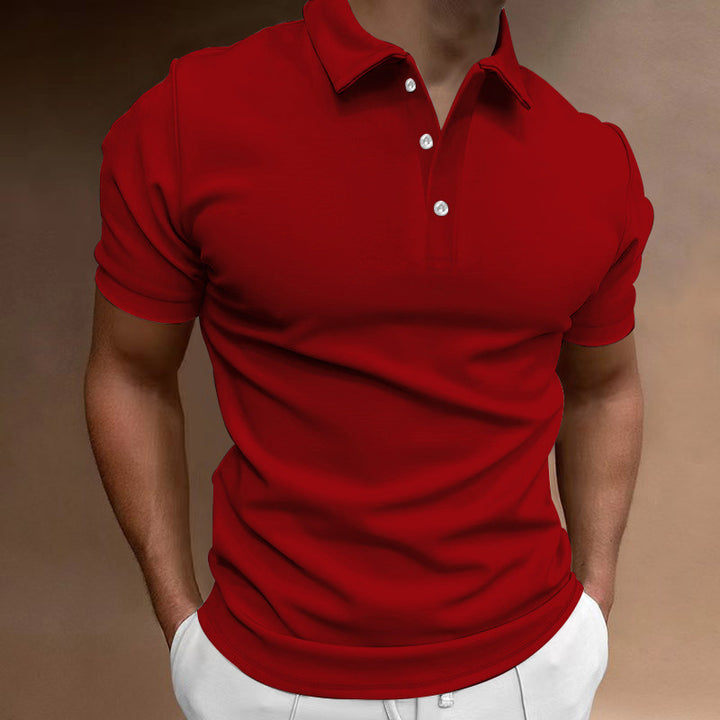 Men's slim fit stretch polo shirt with kent collar and elastic hem StylebySassy