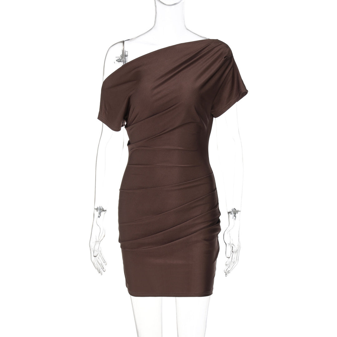 Women's body-hugging wrap dress with asymmetric neckline StylebySassy