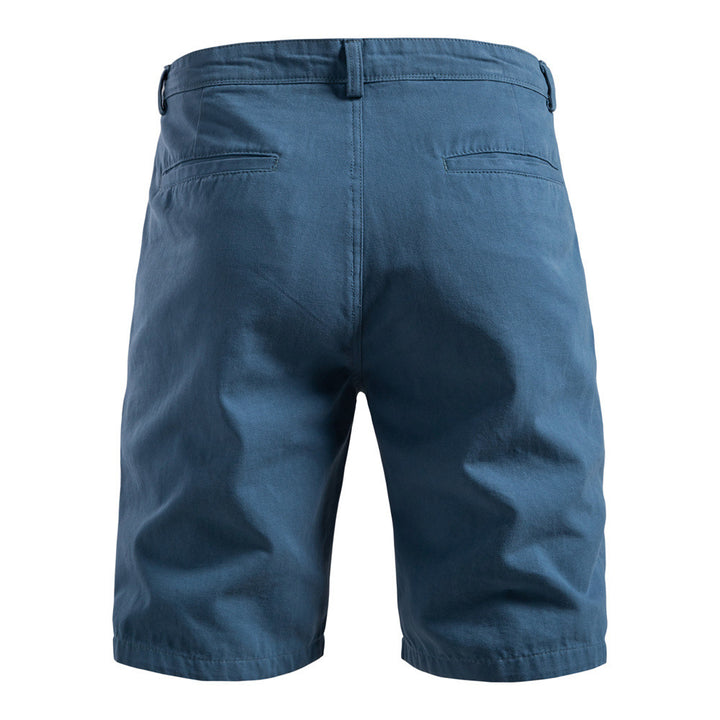 Men's robust cotton twill Bermuda shorts with reinforced knee inserts and relaxed fit StylebySassy