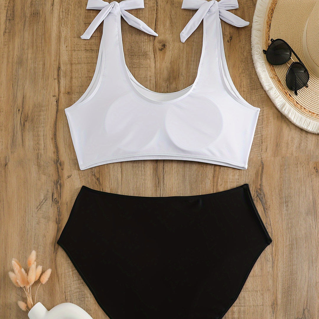Women's Crop Top Bikini Set with Playful Bows StylebySassy