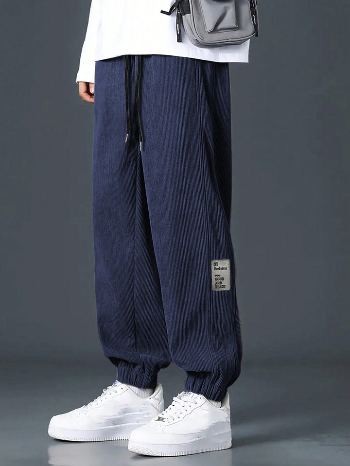 Men's nan Relax leisure pants made of fine wide cord structure with drawstring and elastic ankle cuffs StylebySassy