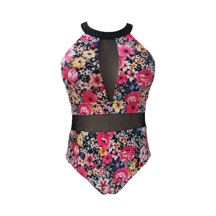 Women’s sporty one-piece swimsuit with transparent mesh inserts StylebySassy