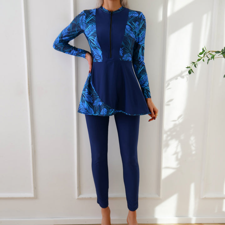 Ladies Sporty Long Sleeve Swimsuit with Elegant Tunic Look StylebySassy