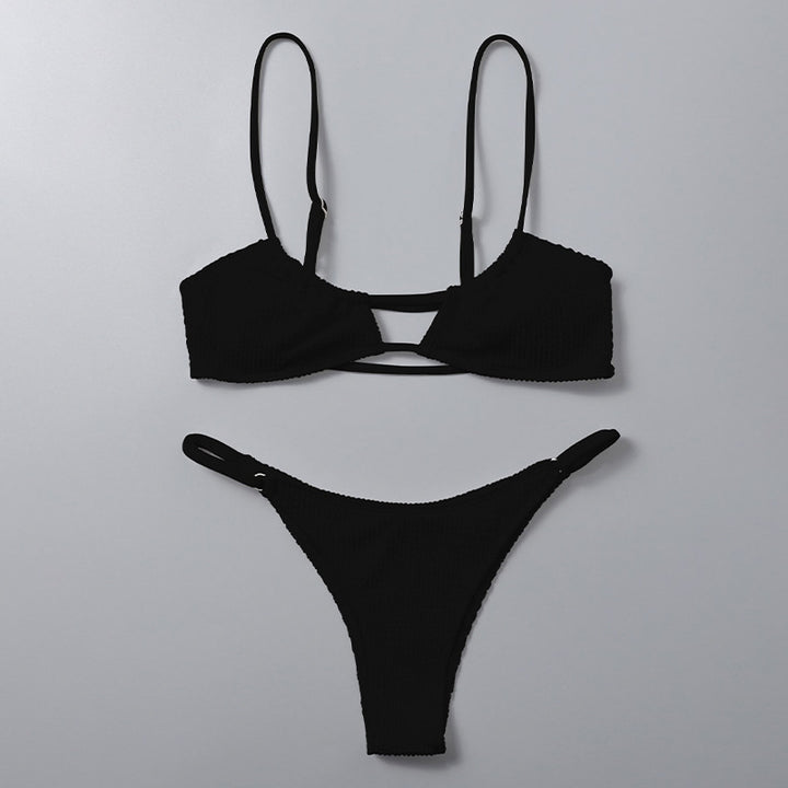 Women's bikini set with trendy rib structure and adjustable straps StylebySassy