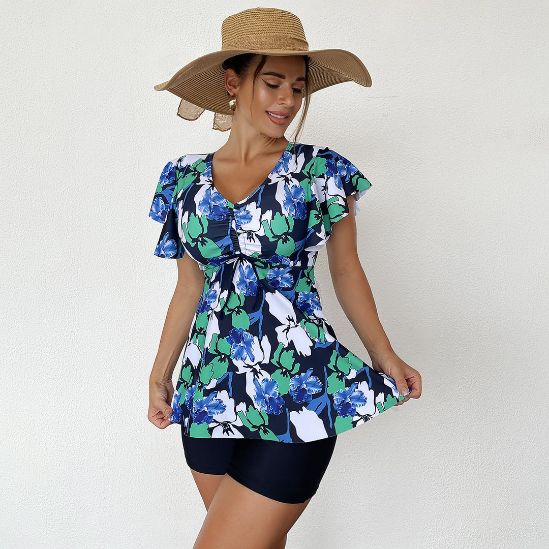 Women’s Tankini Set with stylish ruffle details and comfortable shorts StylebySassy
