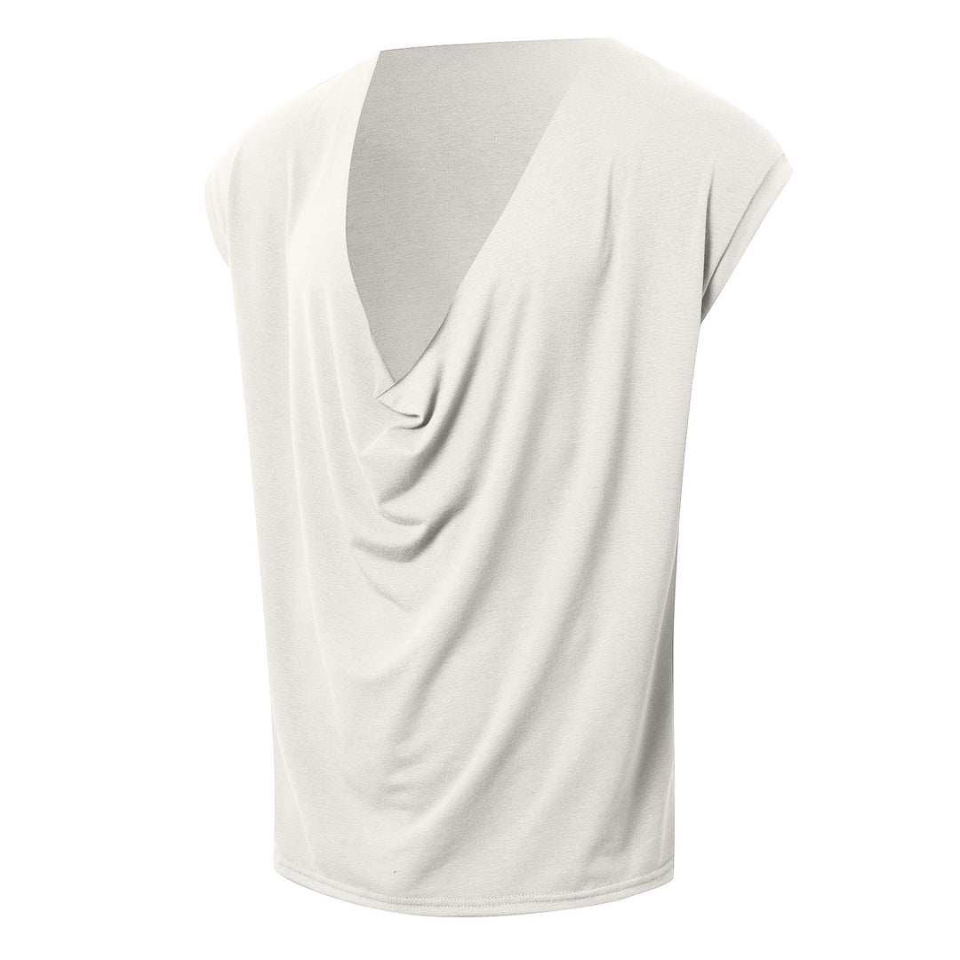 Women draped long top with deep waterfall back and drop shoulder StylebySassy
