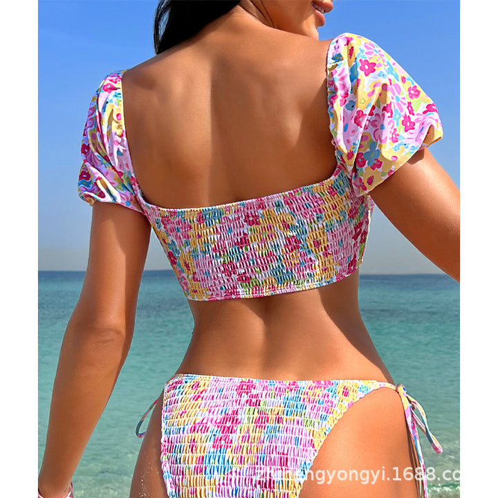 Women's bikini costume with ruffled sleeves and stylish cut-out StylebySassy
