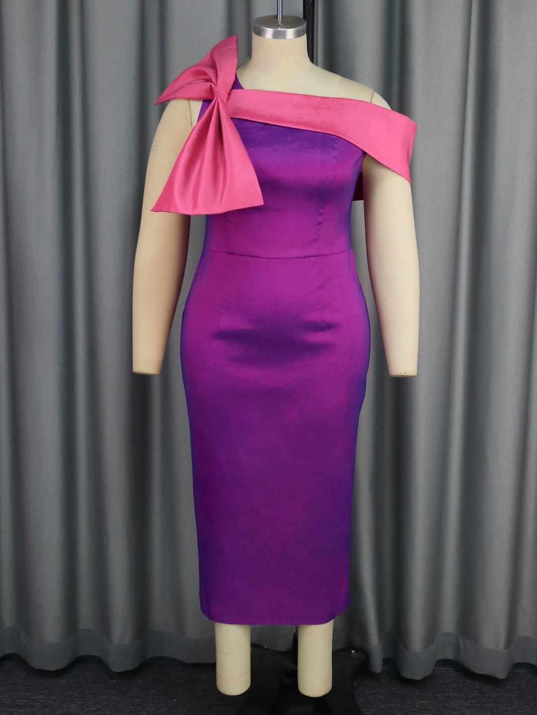 Women Elegant Cocktail Dress with Shimmering Detail and Asymmetrical Strap StylebySassy