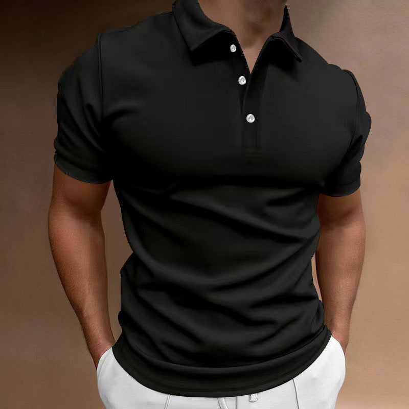 Men's slim fit stretch polo shirt with kent collar and elastic hem StylebySassy