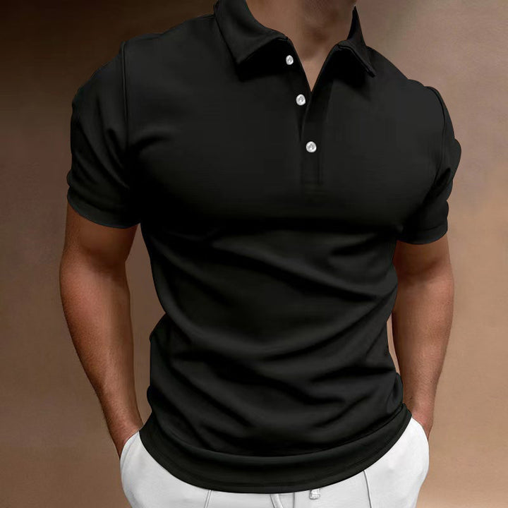 Men's slim fit stretch polo shirt with kent collar and elastic hem StylebySassy