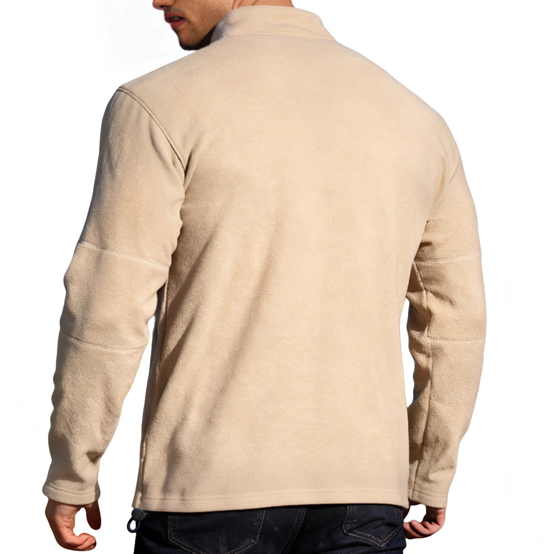Men's lightweight microfleece performance pullover with short zipper raglan sleeves and shaping seams StylebySassy