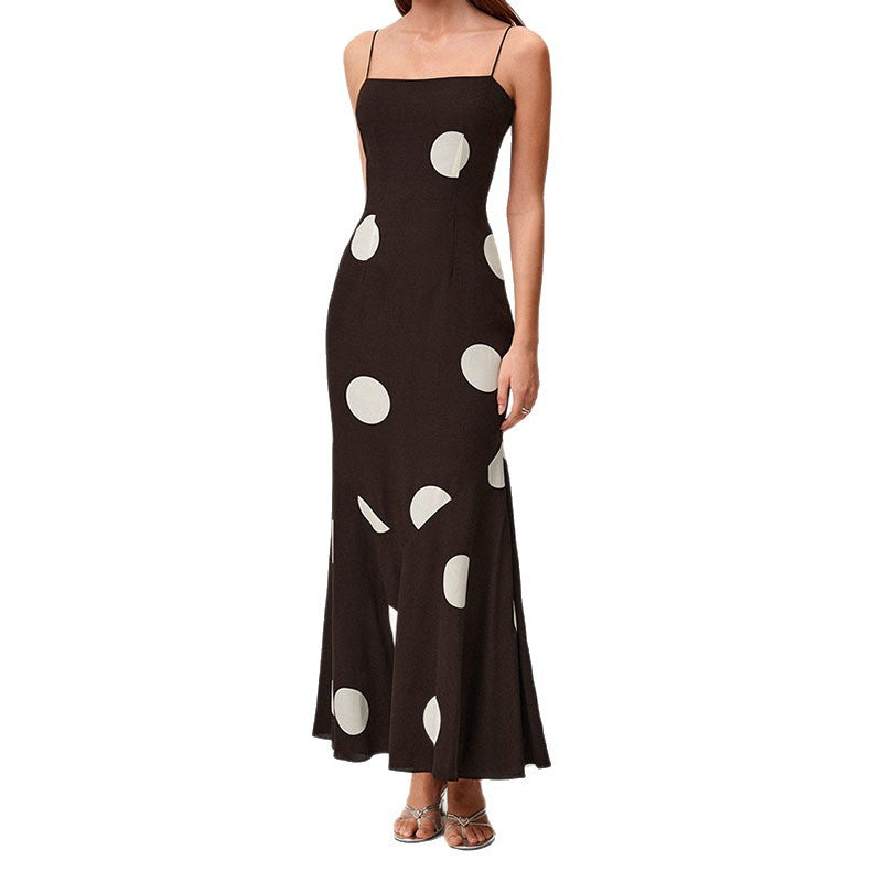 Women's maxi dress with elegant polka dot pattern StylebySassy
