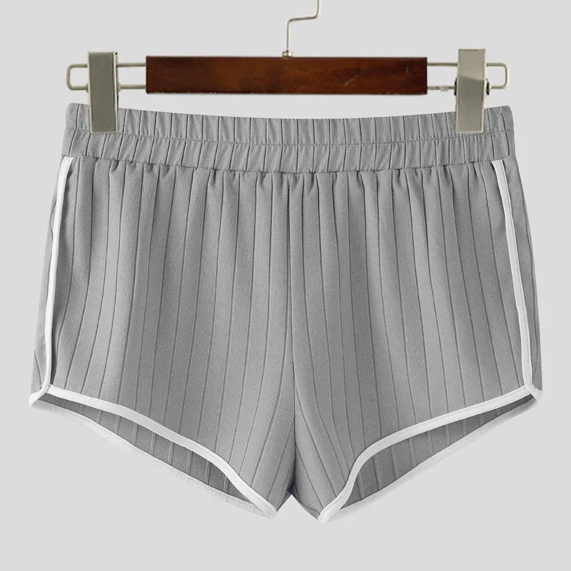 Women's pleated casual shorts with elastic comfort waistband and contrast piping StylebySassy