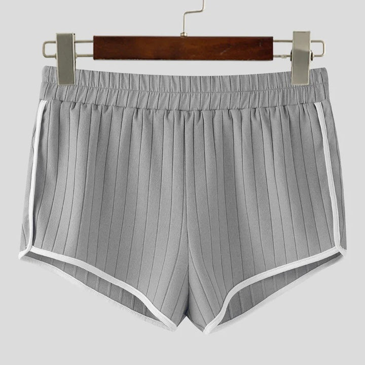 Women's pleated casual shorts with elastic comfort waistband and contrast piping StylebySassy