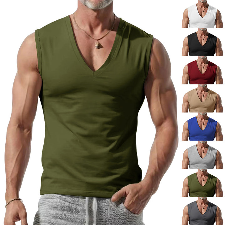 Men's form-fitting sleeveless V-neck muscle shirt StylebySassy