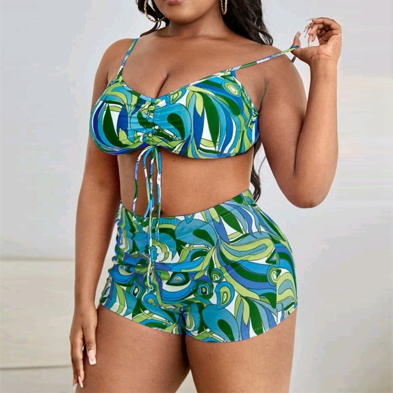 Women Two-Piece Swim Set with Sheer Cover-Up StylebySassy