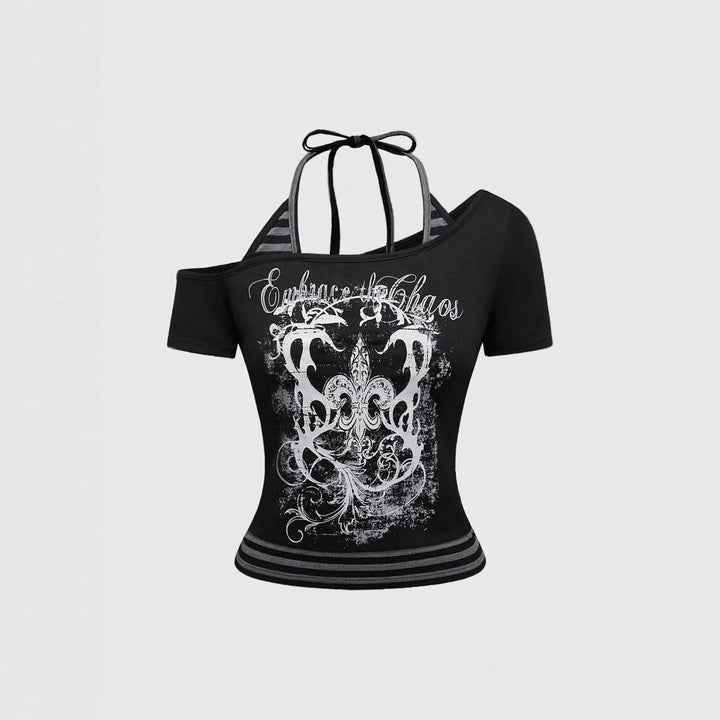 Women Off-Shoulder Top with Graphic Design StylebySassy