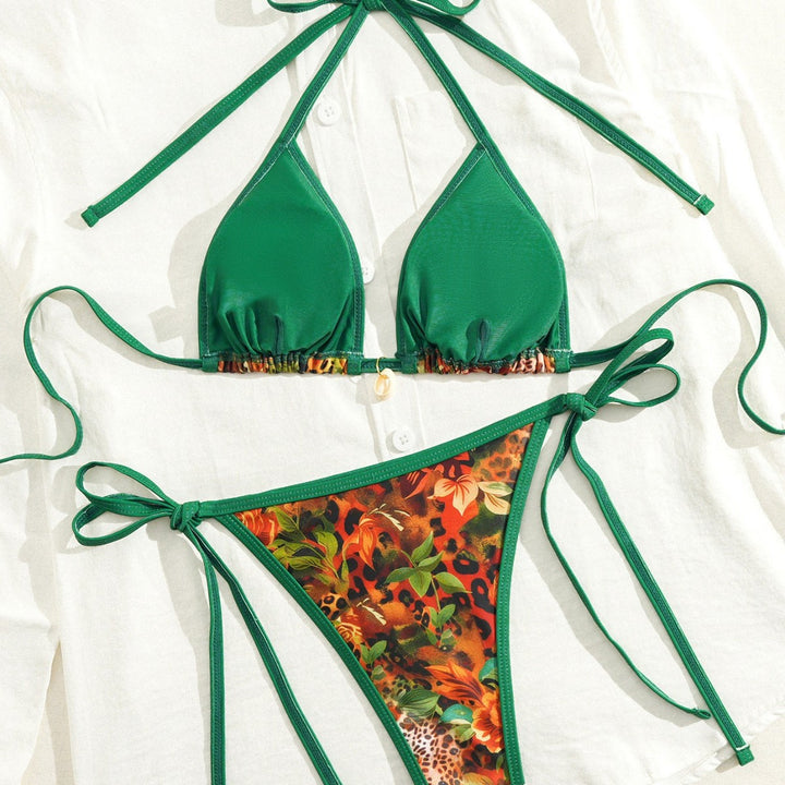 Women's Triangle Bikini with Floral Patterns StylebySassy
