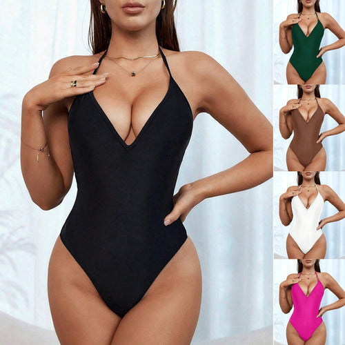 Women One-Piece Swimsuit with Cute Back Lacing StylebySassy