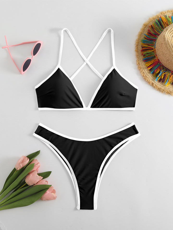 Women's Triangle Bikini with X-Strap Design StylebySassy