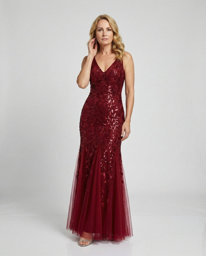 Women's Evening Dress Tulle Sequins