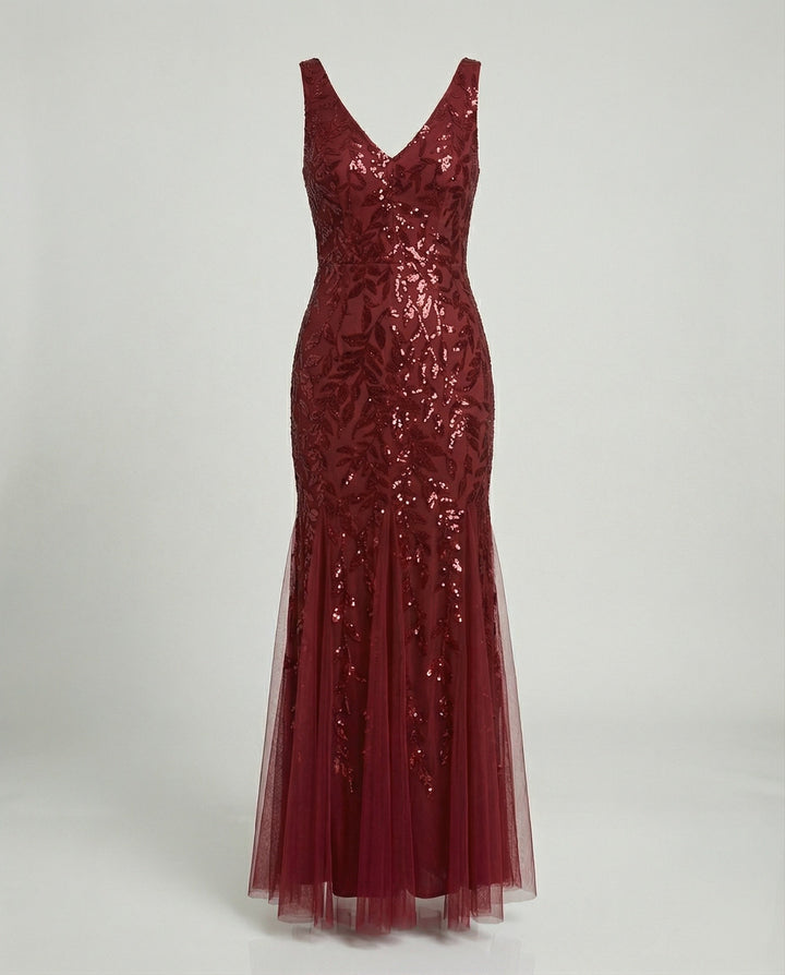 Women's Evening Dress Tulle Sequins