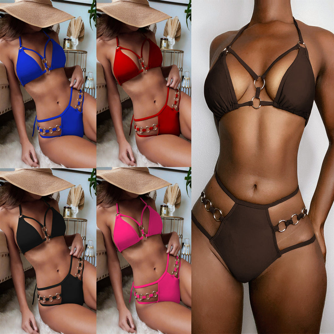 Women's Triangle Bikini with Elegant Ring Details StylebySassy