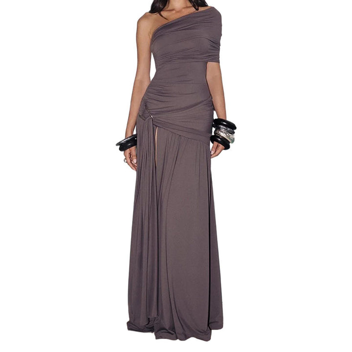 Women's Elegant Wrap Dress with Asymmetrical Cut and Ruffle Details StylebySassy